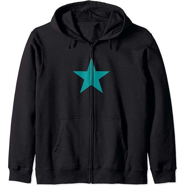 Amazon.com: Dark Cyan Star on Multiple Colors Zip Hoodie